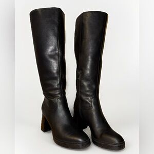 Naturalizer Ona Black Leather Tall Boots, Size 8.5 EUC